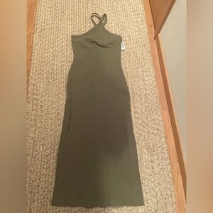 Old Navy Crisscross Neck Dress in Olive